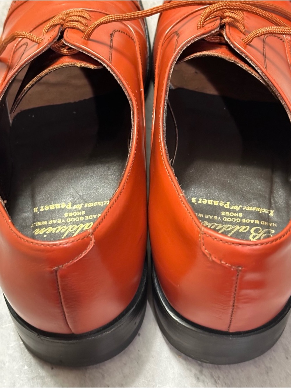 Baldwin Cap Toe Oxford Dress Shoes – Orange Leather – Size 8.5 D - Picture 3 of 6